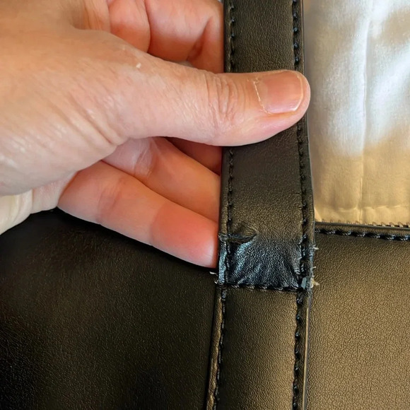 Danier black large stud, tote bag, leather edgy streetwear office. laptop. - Picture 13 of 17